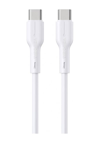 Ven-dens Vd-dc23cc 60 W Pd Type-c To Type-c Hızlı Şarj Ve Veri Kablosu, 1 Metre, Esnek Tpe, Beyaz