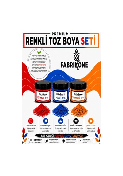 3'lü Set Premium Parafin Soya Wax Toz Mum Boyası Hobi Seti - 10 Cc Kırmızı, Mavi, Turuncu Bkfab3kmt10g Karışık