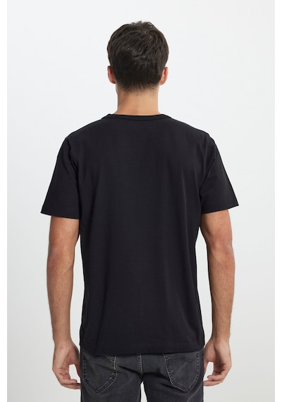 Regular Fit Normal Kesim Bisiklet Yaka %100 Pamuk Siyah Tişört Siyah