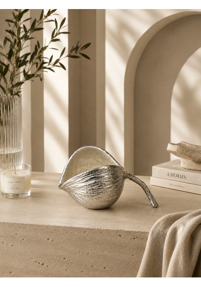 Krem Silver Kestane Dekoratif Obje - Küçük Boy-7166