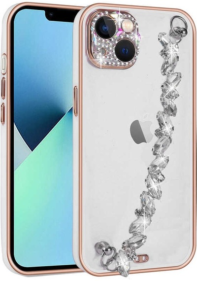 Apple Uyumlu iPhone 13 Taş Süslemeli Kamera Korumalı El Tutamaçlı Zore Blazer Kapak