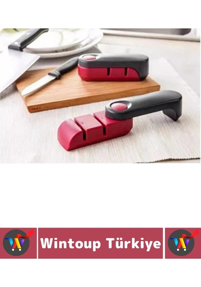 Bıçakbileyici Ergonomik Tutuş Kaymaz Taban İnce Kaba Bileme 2 Kademeli Katlanabilir Bıçak Bileyici