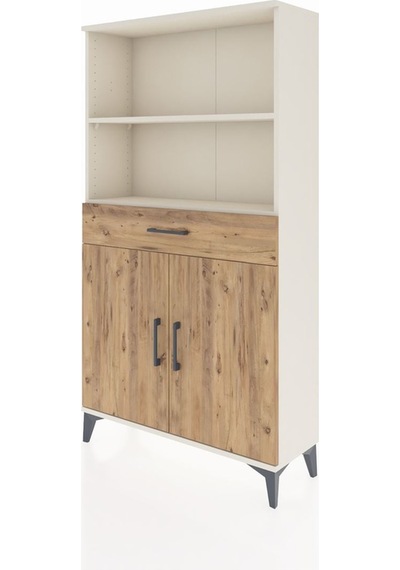 Arges Dolap 3 Raflı Tek Çekmeceli 2 Kapaklı 88x30x163 Aytaşı-çam Aytaşı
