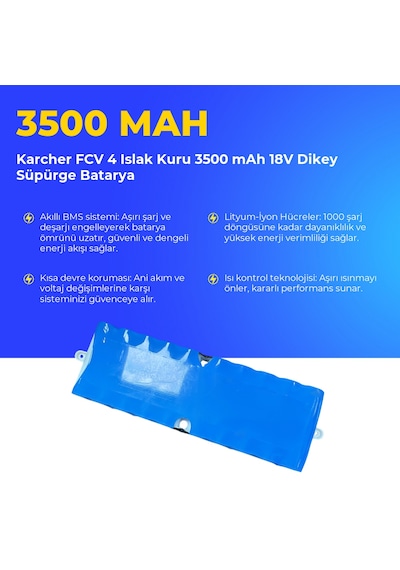 Karcher Fcv 4 Islak Kuru 3500 Mah 18v Dikey Süpürge Batarya