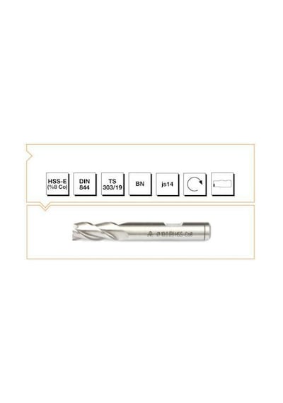 Mte Hsse Dın 844/bn Parmak Freze 13mm Kısa