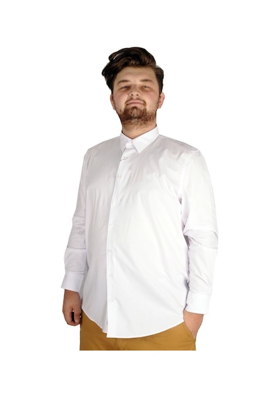 Mode Xl Büyük Beden Erkek Klasik Gömlek Likralı 20351 Beyaz 001