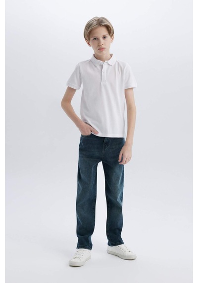 DeFacto Erkek Çocuk Basic Düz Pike Kısa Kollu Polo Tişört K1689A625SMWT34