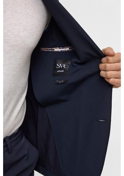 Süvari Lacivert Slim Desenli Mono Yaka 6 Drop Takım Elbise Lacivert