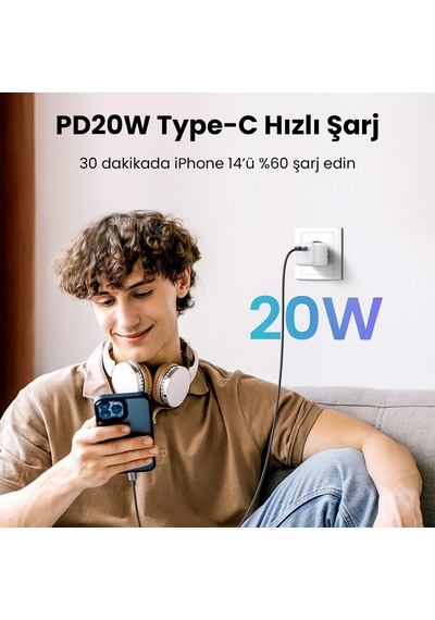 Ugreen Nexode Gan 2 Mini 20w Type-c Pd Hızlı Şarj Cihazı Beyaz Ugreen Nexode Gan 2 Mini 20w Type-c Pd Hızlı Şarj Cihazı Beyaz