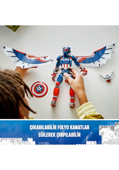 LEGO® Marvel Yeni Kaptan Amerika Yapım Figürü 76296 - 8 Yaş ve Üzeri Süper Kahraman Seven Çocuklar için Yaratıcı Oyuncak Yapım Seti (359P)