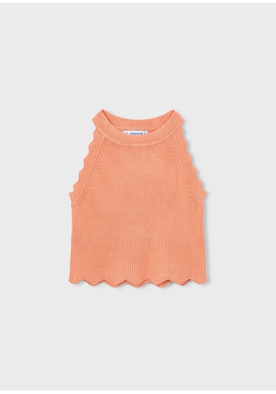 Kız Çocuk Halter Yaka Örme Bluz 3027 Somon