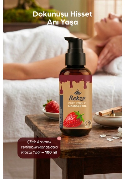 Tatlı Kaçamak: Unisex Ve Erotik Çilek Aromalı Masaj Yağı 100 Ml - 636334036