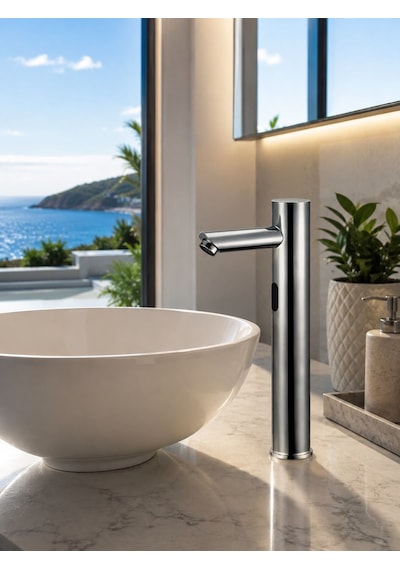 Smart Çanak Tek Su Fotoselli Krom Lavabo Bataryası Acar 01.02.800 Altın