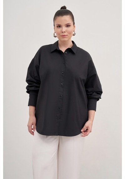 Basic Poplin Gömlek Siyah