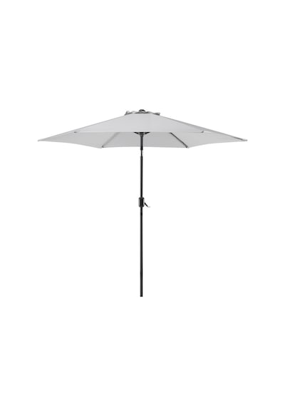 Varese 270 Cm Metal Ayaklı Bahçe Şemsiyesi, 360 Döner, Ayarlanabilir Açık Gri