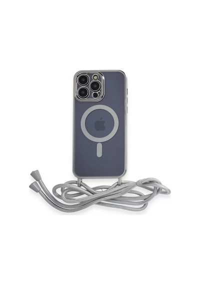 Newface Apple İphone 13 Pro Max Kılıf Divo Lazer Askılı Magsafe Kapak - Gümüş