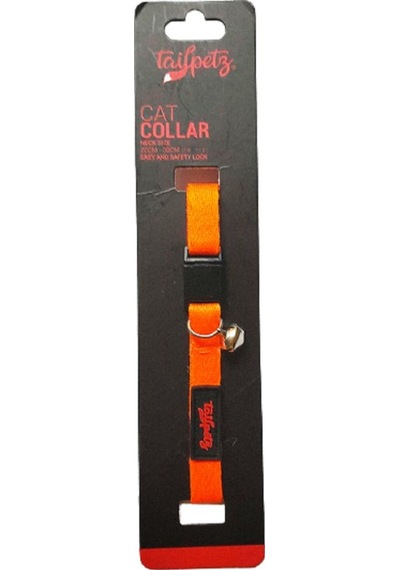 Tailpetz Cat Color Easy & Safety Lock Orange Ayarlanır Kedi Boyun