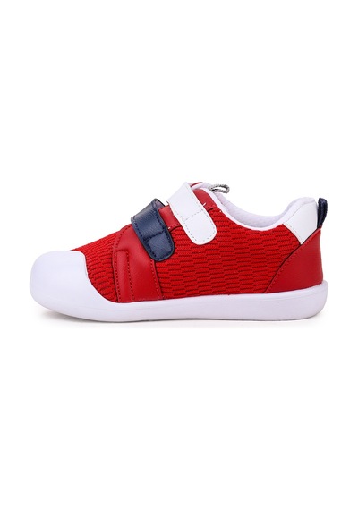 Kiko Kids Textile Cırtlı Erkek Bebek Spor Ayakkabı Kırmızı