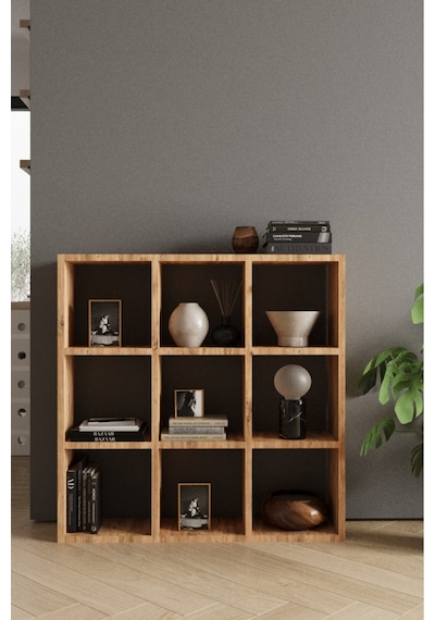 Classy 107oya 9 Raflı Kare Kitaplık Atlantik Çam
