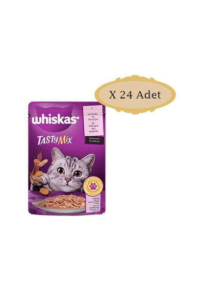 Whiskas Pouch Tasty Mix Somonlu Havuçlu Yetişkin Kedi Maması 24 x 85 G