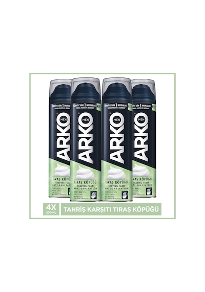 Arko Men Irritation Tahriş Karşıtı Erkek Tıraş Köpüğü 4 x 200 ML