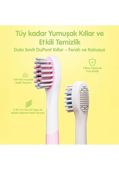 Nicefeel X500 Çocuklar İçin Dakikada 39600 Titreşim,şarjlı Sonic Profesyonel Diş Fırçası Pembe