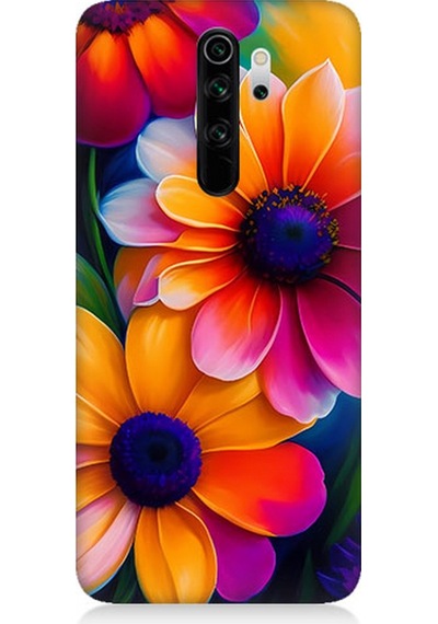 Xiaomi Redmi Note 8 Pro Uyumlu Silikon Kılıf Soft Renkli Çiçekler