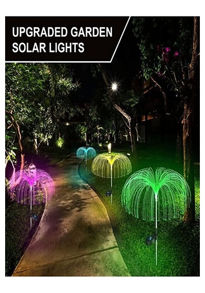 2 Adet Rgb Renk Değiştiren Solar Bahçe Süsü & Su Geçirmez Güneş Enerjili Işık Buketi & Deniz Anası