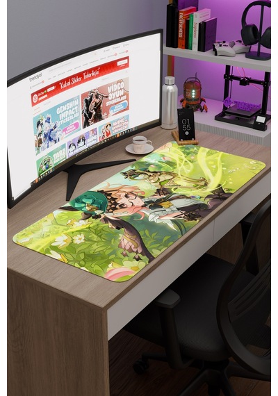 Emilie Genshin Impact Anime Gacha V1 - 90x40 Xxl Gaming Mouse Pad Fare Altlığı