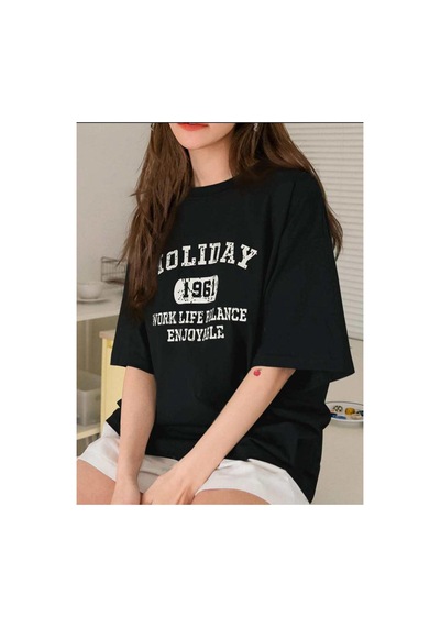 Medinenur Unisex Holiday Baskılı Tshirt Siyah