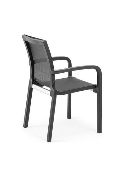 Omnipazar Sy-2528 Plastik Fileli Bahçe Koltuk Sandalye 4'lü Set Siyah