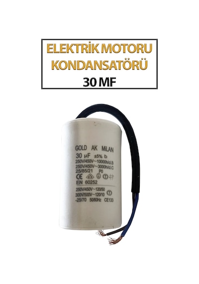 30 Mf Daimi Devre Kondansatörü Elektrikli Motor Kondansatörü 30 Mikrofarat