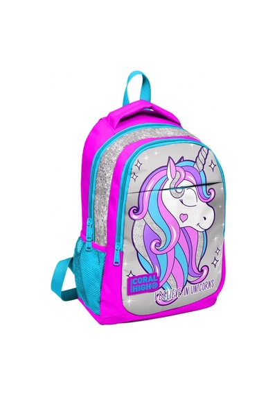 Coral High Pembe Mavi Unicorn Kız Çocuk İlkokul Ortaokul Sırt Çan