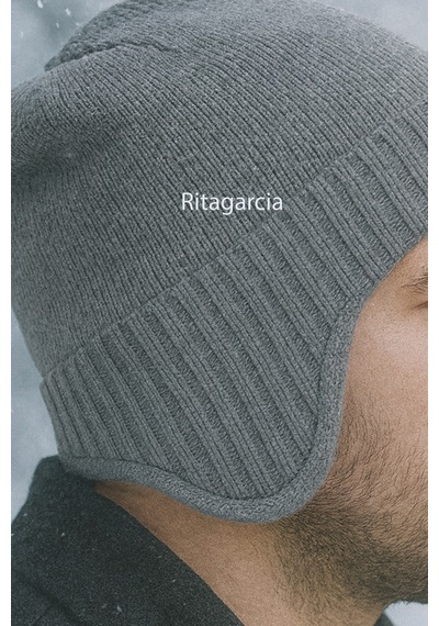 Ritagarcia Unisex Polar Astarlı Kulaklı Bere - Rüzgar Geçirmeyen Termal Kış Beresi Gri