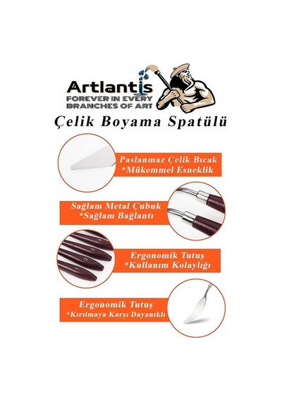 Artlantis Çelik Spatül 5'li Li Set