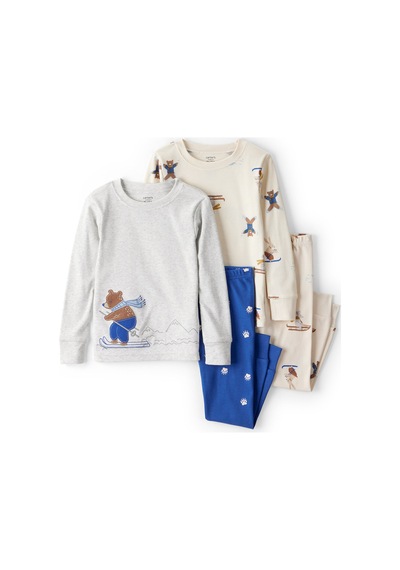 Erkek Bebek Ekru Pijama Set Ekru