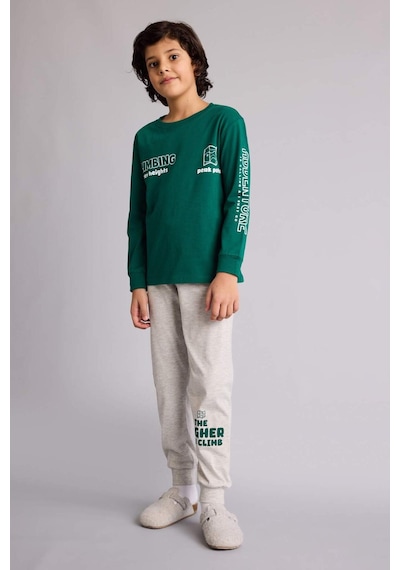 Defacto Regular Fıt 2li Pijama Takımı Erkek Çocuk G9972a826spgn651 Yeşil-gn651