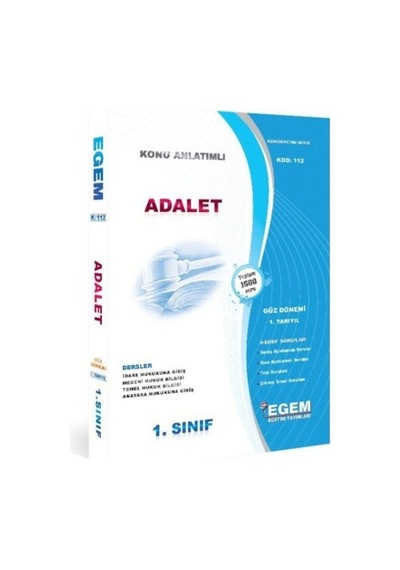 Egem Aöf Adalet 1 Ve Sınıf Güz-bahar Konu Anlatımı Seti