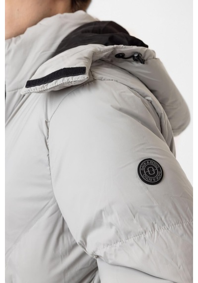 Back And Bond Açık Gri Regular Fit Kapüşonlu Puffer Mont Çok Renkli