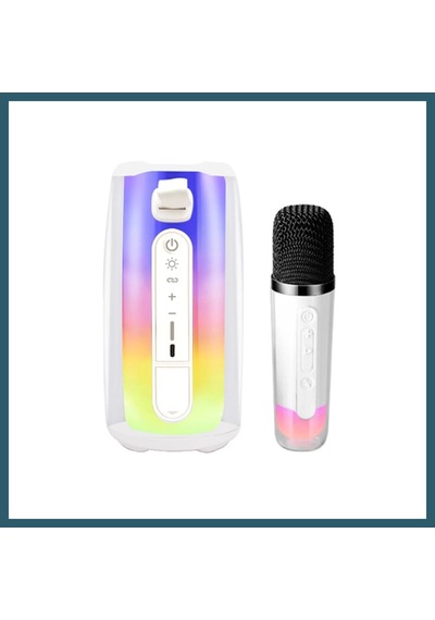 Bezos Pluse 7 Mikrofonlu Rgb Kablosuz Hoparlör - Beyaz Ob