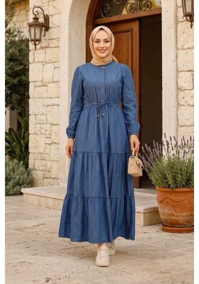 Hb Harma Time Butik Kadın Dantel Detaylı Düğmeli Ve Bağcıklı Koyu Mavi Kot Elbise Koyu Mavi Koyu Mavi Hb Harma Time Butik Kadın Dantel Detaylı Düğmeli Ve Bağcıklı Koyu Mavi Kot Elbise Koyu Mavi Koyu Mavi