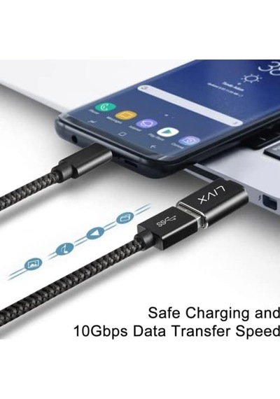 Usb 3.1 To Type-c 10gbps 3a Hızlı Şarj Ve Data Aktarımı Çevirici Dönüştürücü Otg Adaptör Siyah Otgcz İkili