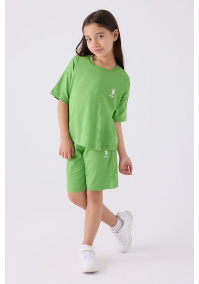 U.S. Polo Assn. U.s. Polo Assn Kız Çocuk Yeşil Bermuda Takım Us1848-c-v5 Yeşil