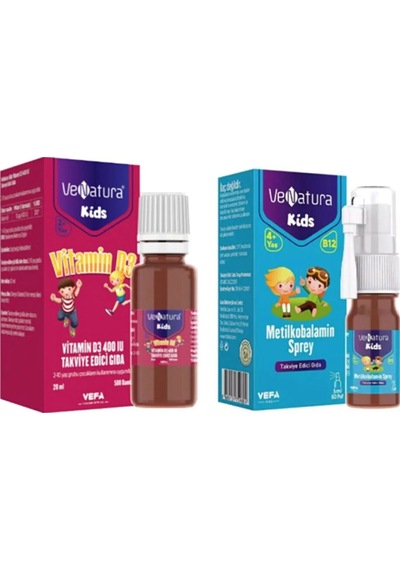 Venatura Kids Vitamin D3 20 ML +  Metilkobalamin Sprey 60 Puf