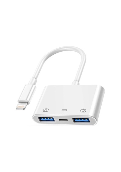Büro Ev Ofis Cihazları İçin Apple Uyumlu iOS 2hub Usb Camera Adapter