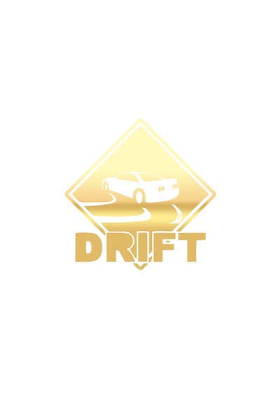 Drift Araba Sticker 17x17 Cm Gold