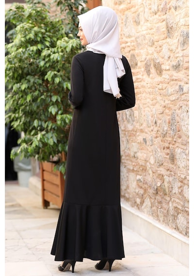 Esilanur Azra Tesettür Elbise Siyah Siyah