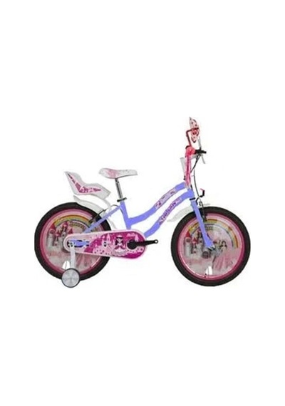 Bisan Queen Kız Çocuk Bisikleti 30cm V 20 Jant Metalik Lila Pembe Çok Renkli