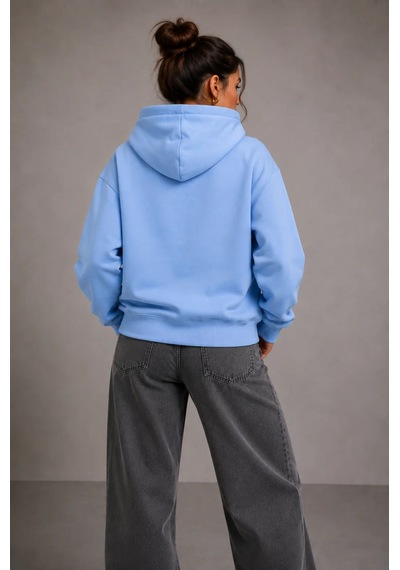 Bb Butik Basic Kadın Oversize Fermuarlı Kapüşonlu Sweatshirt Üç İplik Sweatshirt Hırka My3535 Mavi Bb Butik Basic Kadın Oversize Fermuarlı Kapüşonlu Sweatshirt Üç İplik Sweatshirt Hırka My3535 Mavi