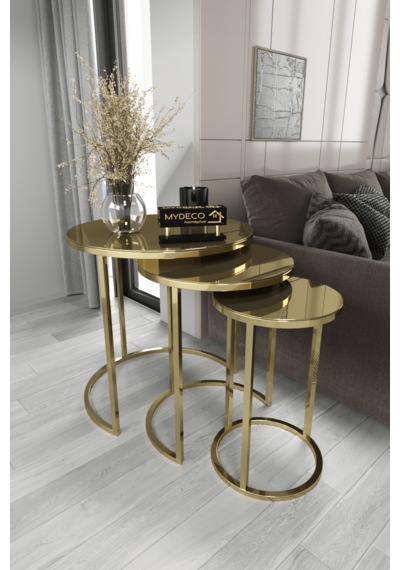 Çift Bacak C Orta & C Zigon Set Gold Kaplama Bronz Ayna Altın - Bronz
